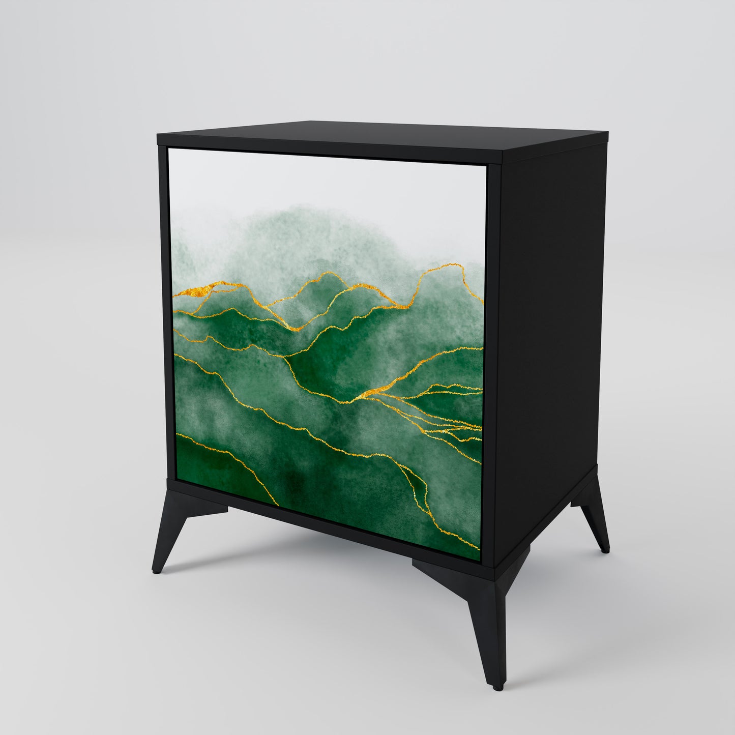 Credenza EXPENSIVE NATURE a 1 anta con finitura nera