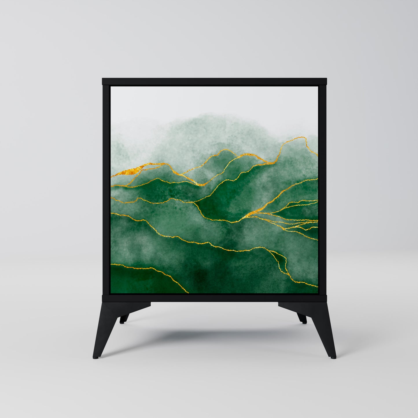 EXPENSIVE NATURE 1-Door Sideboard in Black Finish