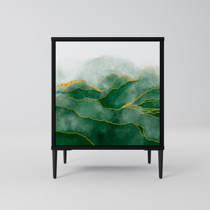 Credenza EXPENSIVE NATURE a 1 anta con finitura nera