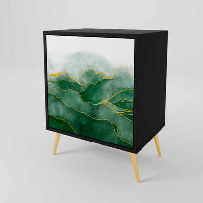 Credenza EXPENSIVE NATURE a 1 anta con finitura nera