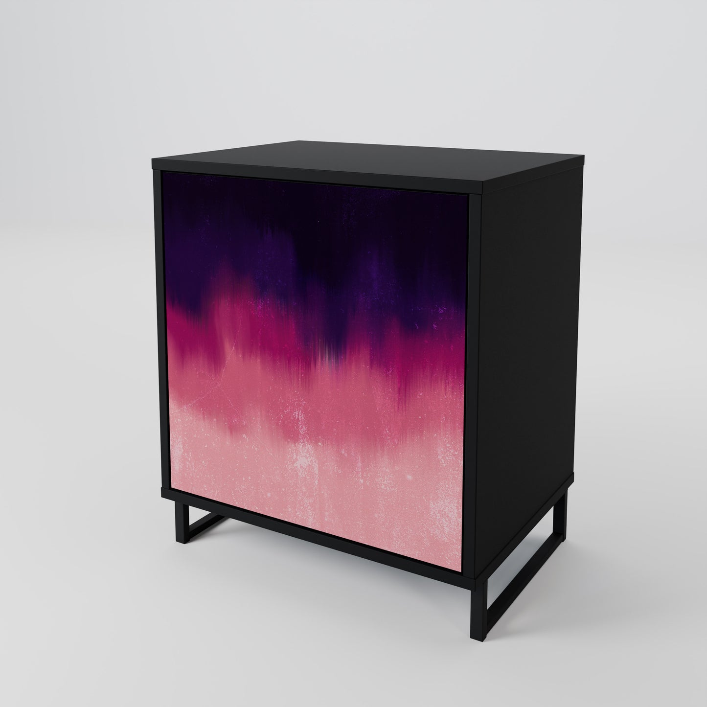 AURORA BOREALIS 1-Door Sideboard in Black Finish