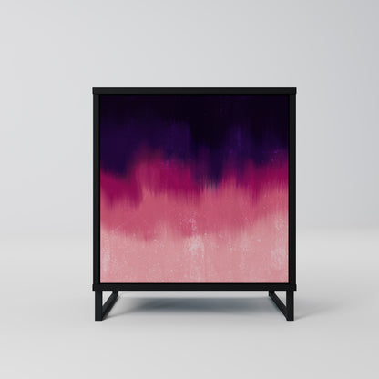 AURORA BOREALIS 1-Door Sideboard in Black Finish