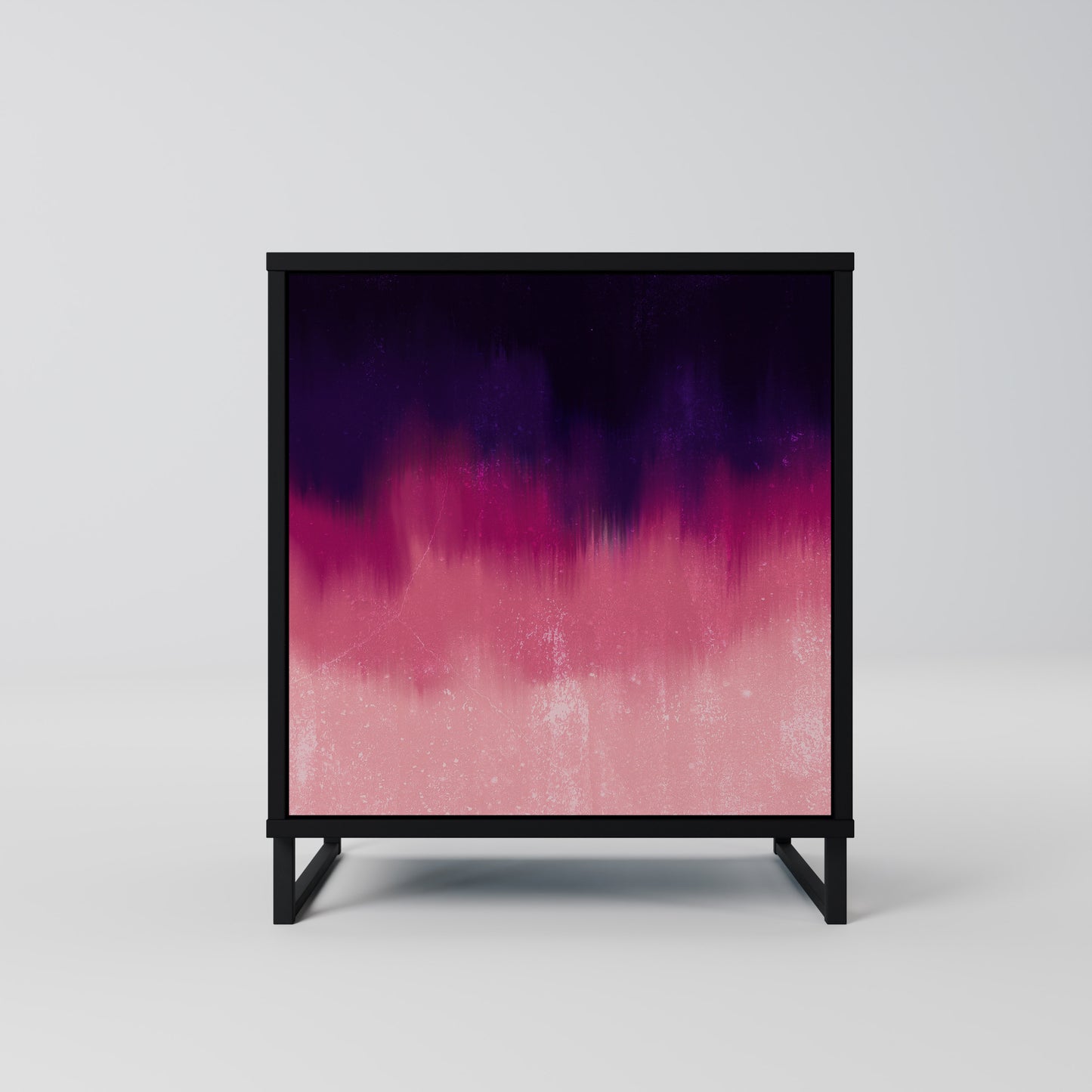 AURORA BOREALIS 1-Door Sideboard in Black Finish