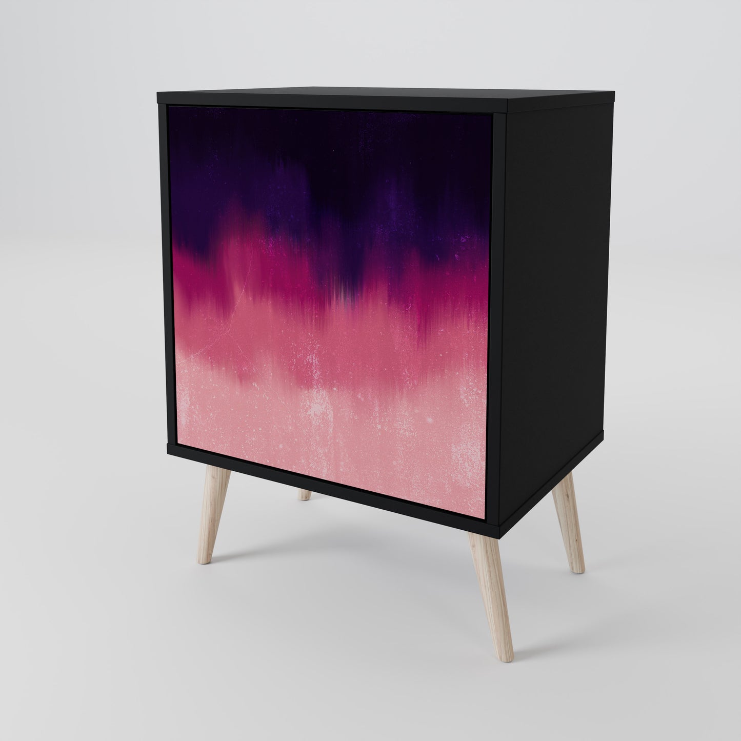 AURORA BOREALIS 1-Door Sideboard in Black Finish