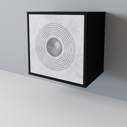 Credenza SOLID CIRCLES a 1 anta con finitura nera