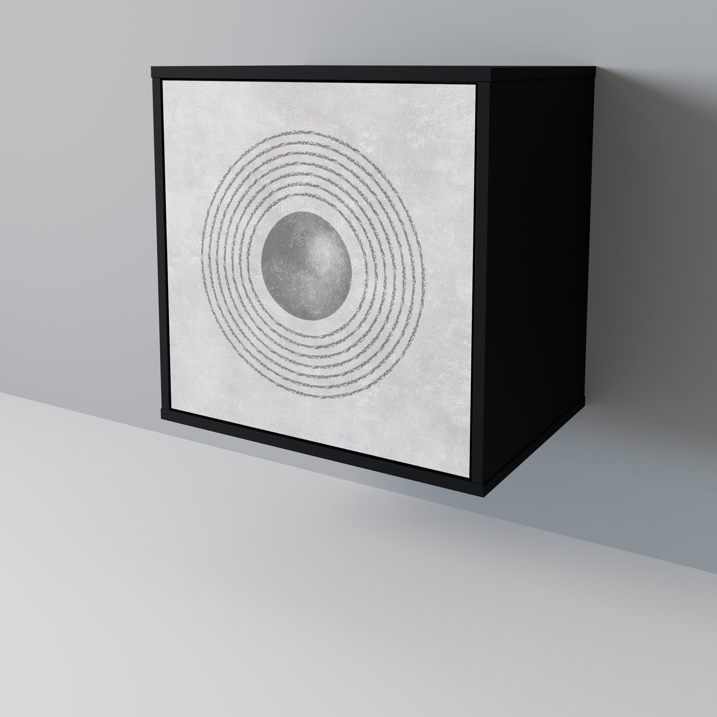 SOLID CIRCLES 1-Door Sideboard in Black Finish