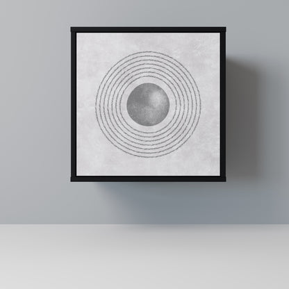 Credenza SOLID CIRCLES a 1 anta con finitura nera