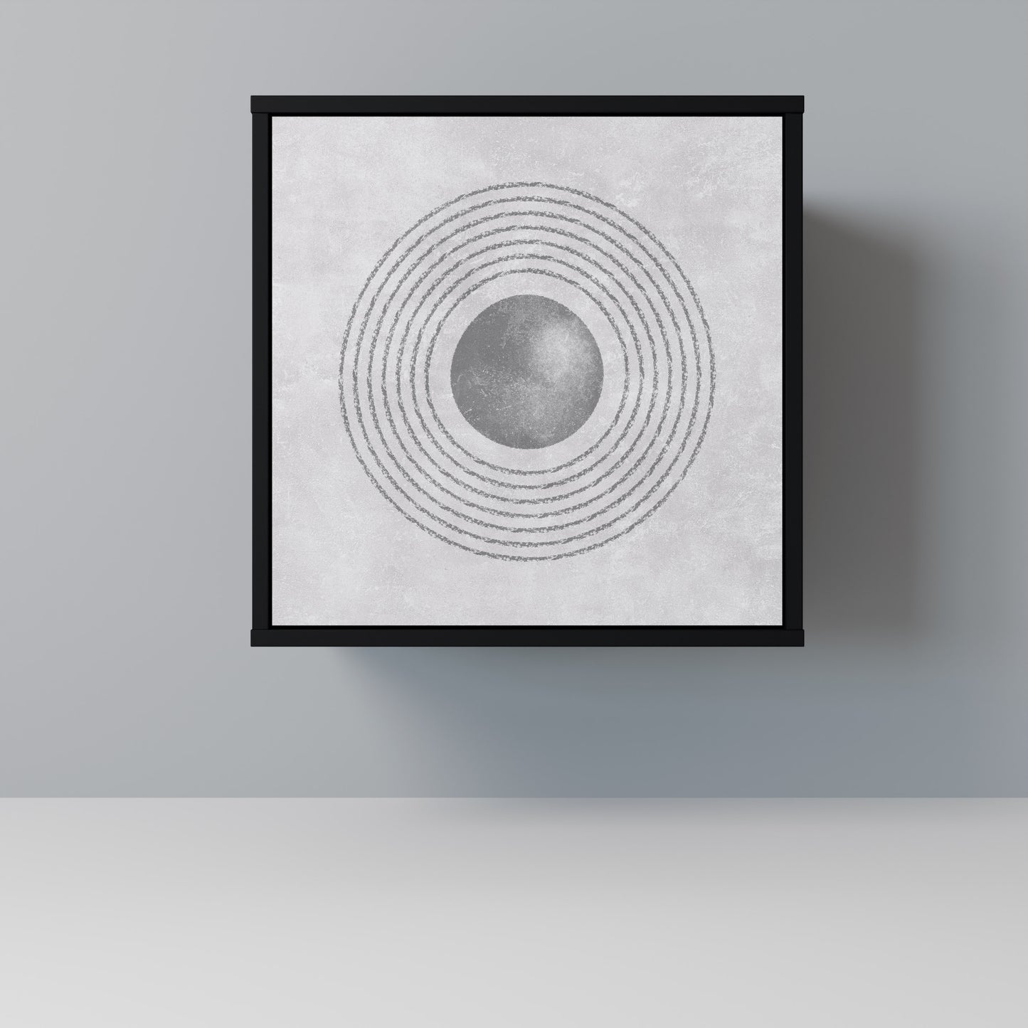 SOLID CIRCLES 1-Door Sideboard in Black Finish