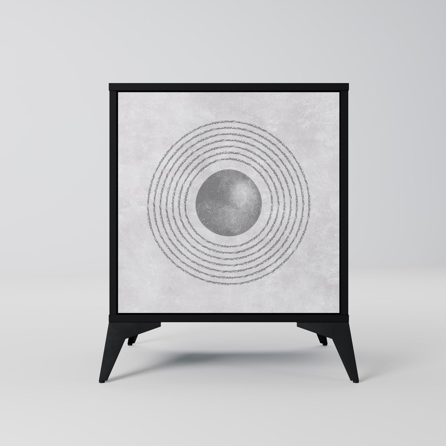 Credenza SOLID CIRCLES a 1 anta con finitura nera