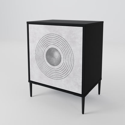 SOLID CIRCLES 1-Door Sideboard in Black Finish