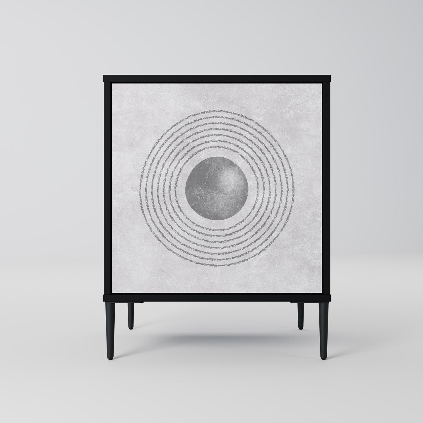 Credenza SOLID CIRCLES a 1 anta con finitura nera