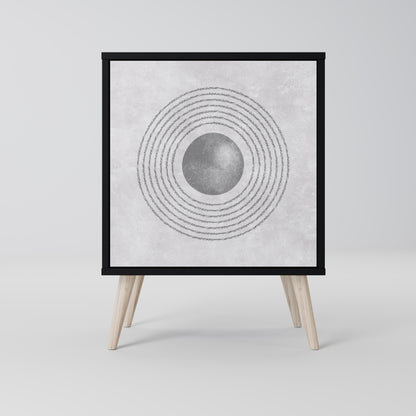 Credenza SOLID CIRCLES a 1 anta con finitura nera