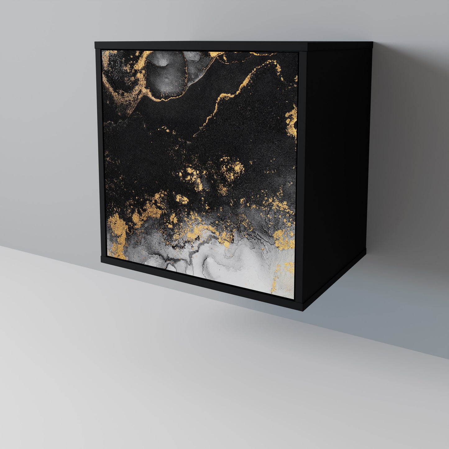 Credenza a 1 anta MARBLE OF TOMMORROW con finitura nera