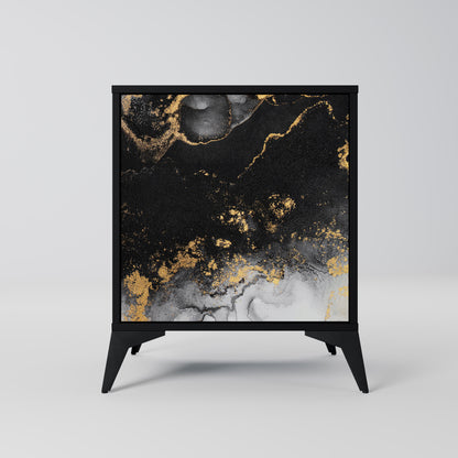 Credenza a 1 anta MARBLE OF TOMMORROW con finitura nera