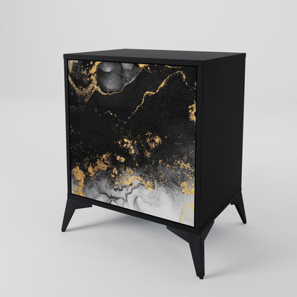 Credenza a 1 anta MARBLE OF TOMMORROW con finitura nera