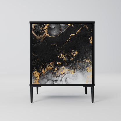 Credenza a 1 anta MARBLE OF TOMMORROW con finitura nera