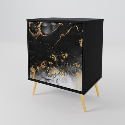 Credenza a 1 anta MARBLE OF TOMMORROW con finitura nera