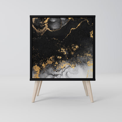 Credenza a 1 anta MARBLE OF TOMMORROW con finitura nera