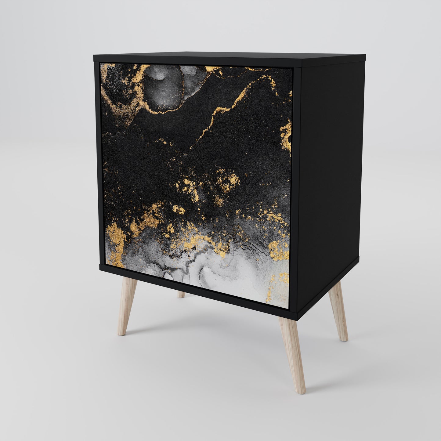 Credenza a 1 anta MARBLE OF TOMMORROW con finitura nera