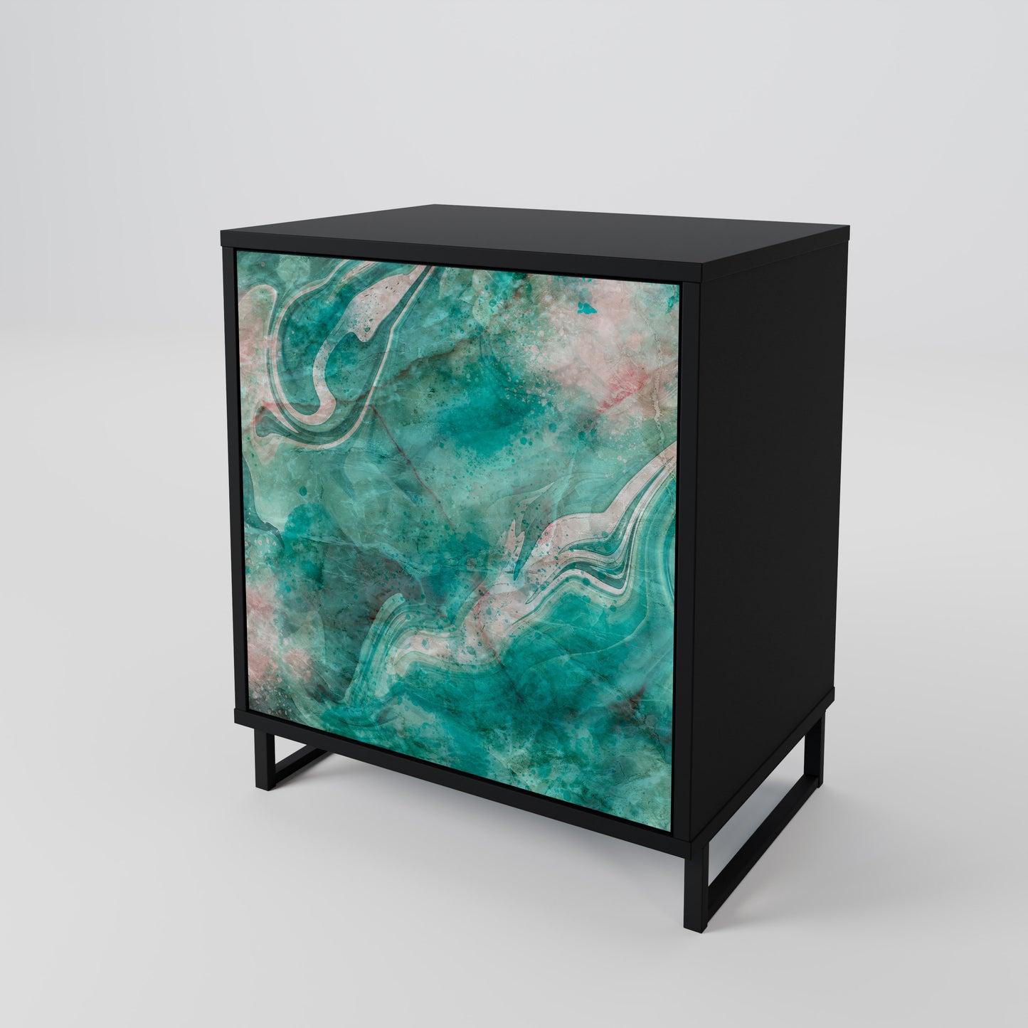 ABSTRACT ALCHEMY 1-Door Sideboard in Black Finish