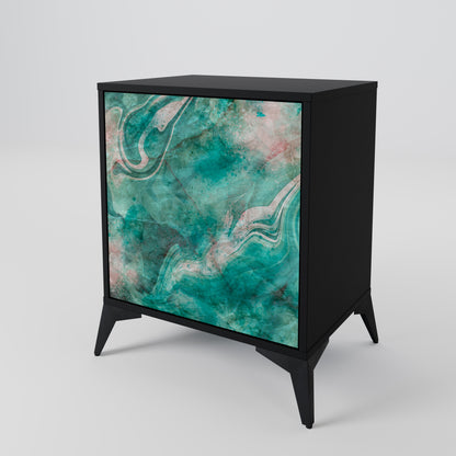 ABSTRACT ALCHEMY 1-Door Sideboard in Black Finish