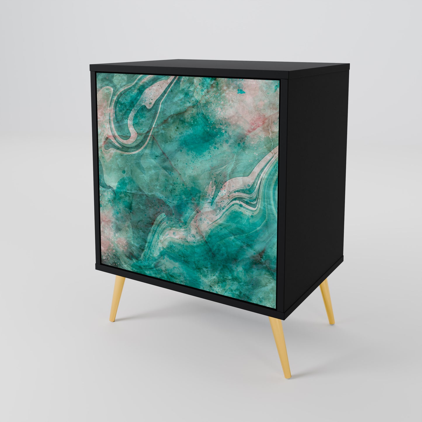 ABSTRACT ALCHEMY 1-Door Sideboard in Black Finish