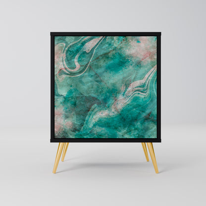 ABSTRACT ALCHEMY 1-Door Sideboard in Black Finish