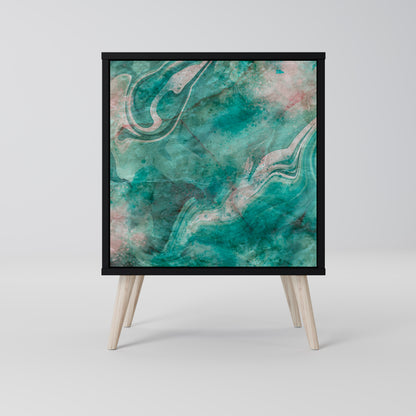 ABSTRACT ALCHEMY 1-Door Sideboard in Black Finish