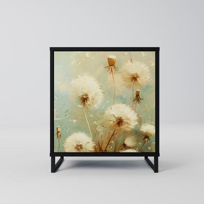 DREAMY MEADOW 1-Door Sideboard in Black Finish