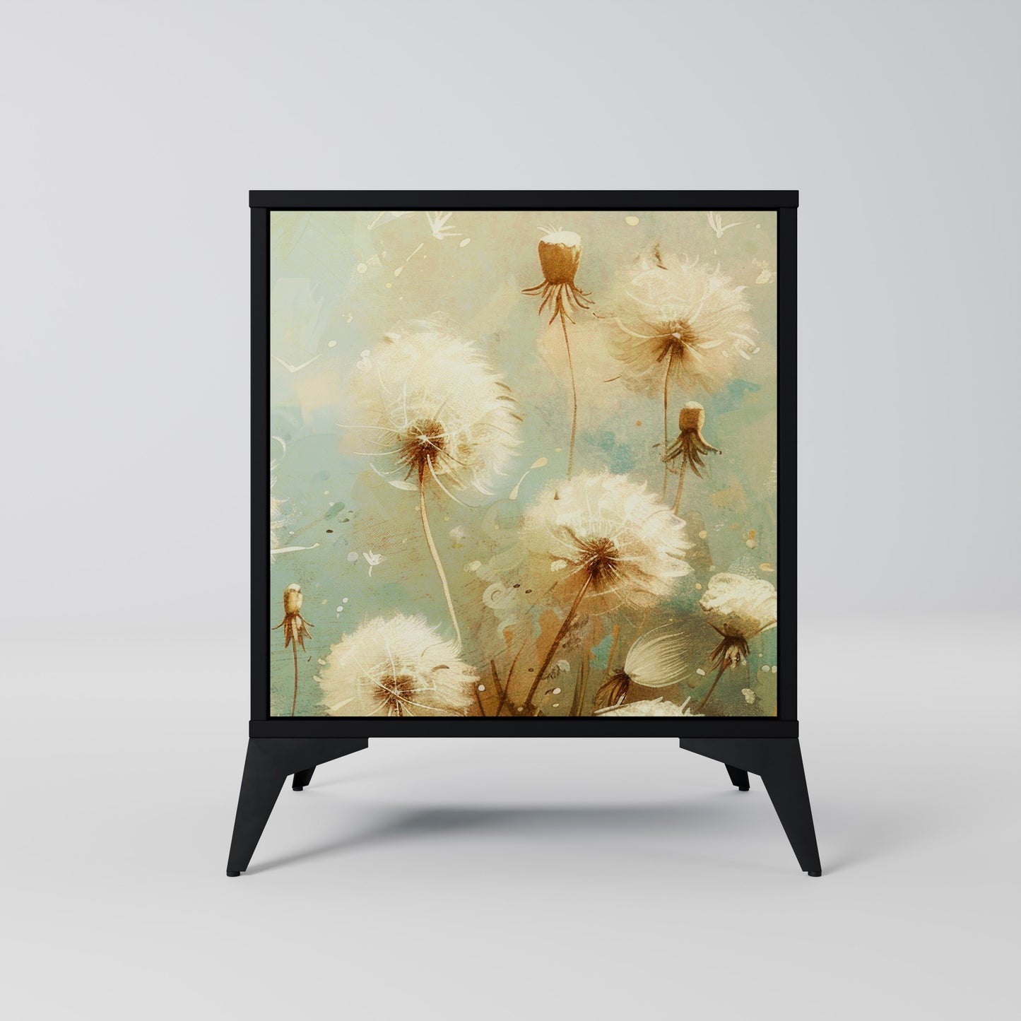 DREAMY MEADOW 1-Door Sideboard in Black Finish