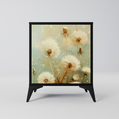 DREAMY MEADOW 1-Door Sideboard in Black Finish