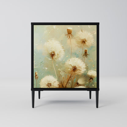 DREAMY MEADOW 1-Door Sideboard in Black Finish