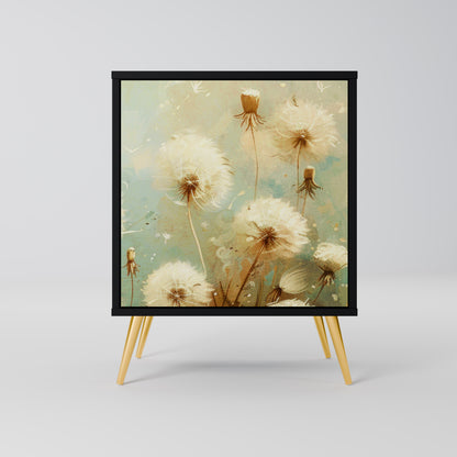 DREAMY MEADOW 1-Door Sideboard in Black Finish