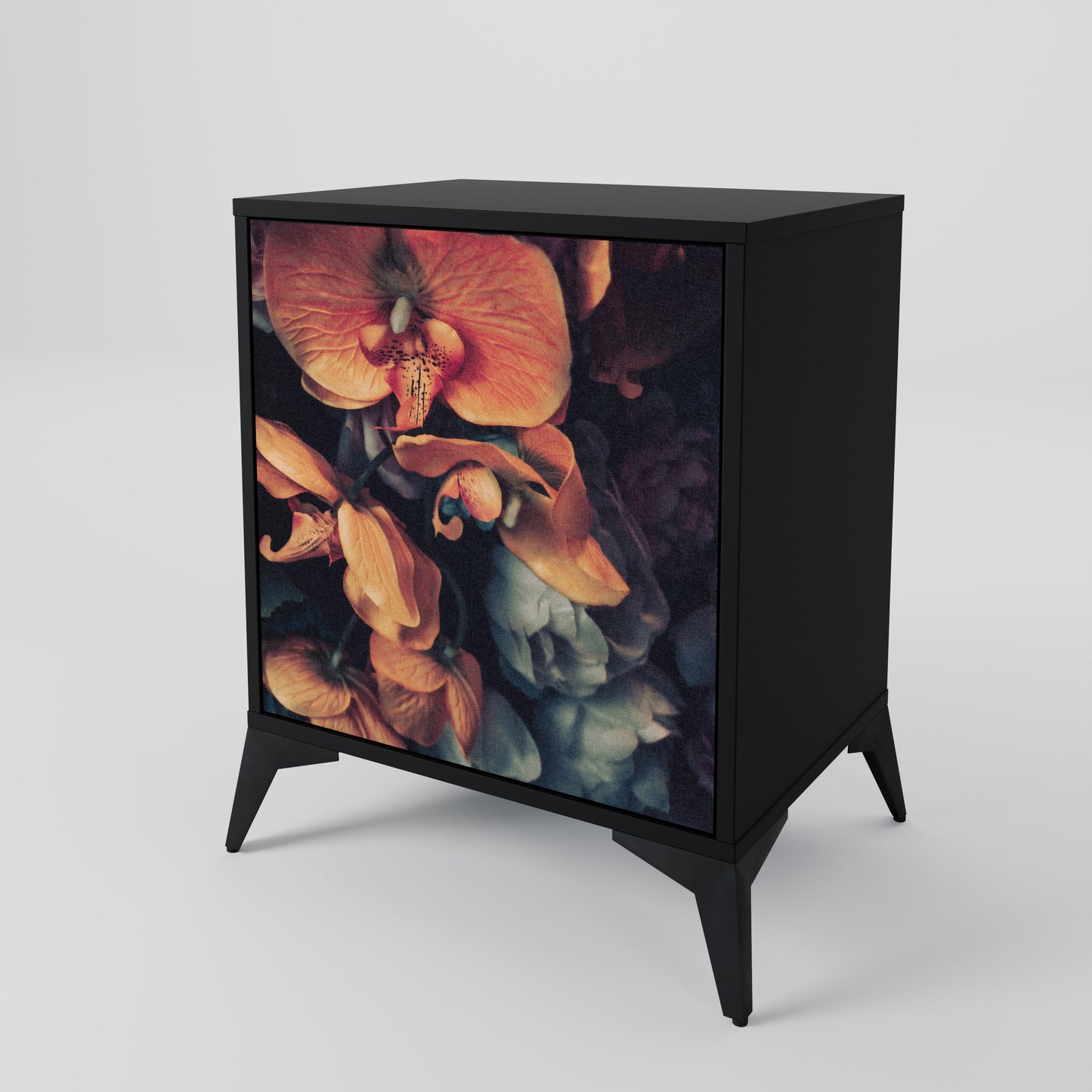 Credenza NEVERENDING BLOOM a 1 anta con finitura nera