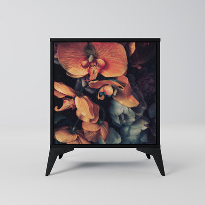 Credenza NEVERENDING BLOOM a 1 anta con finitura nera