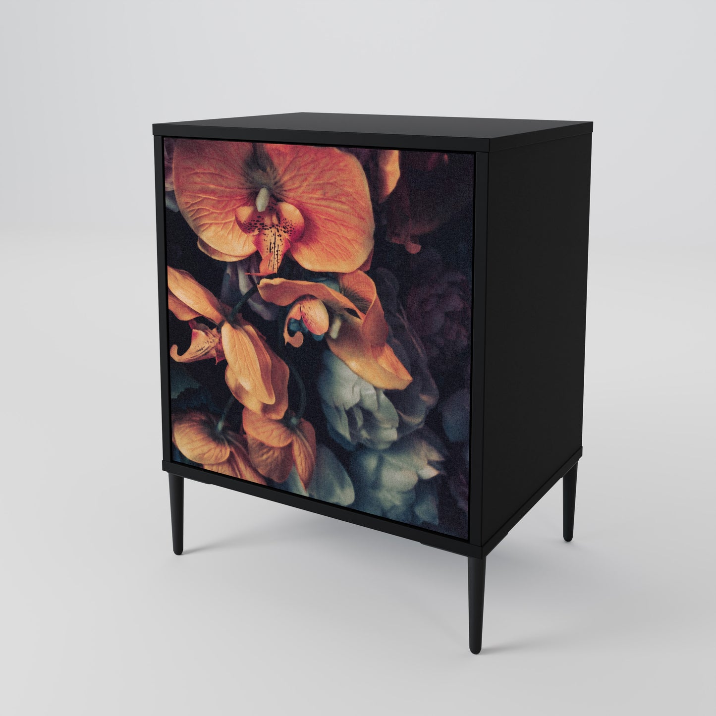 Credenza NEVERENDING BLOOM a 1 anta con finitura nera
