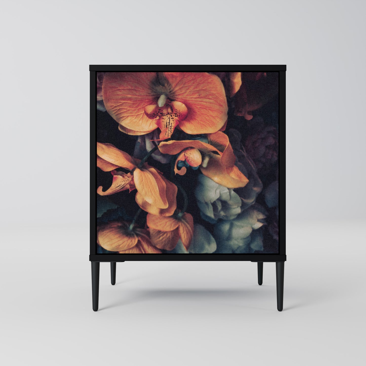 Credenza NEVERENDING BLOOM a 1 anta con finitura nera