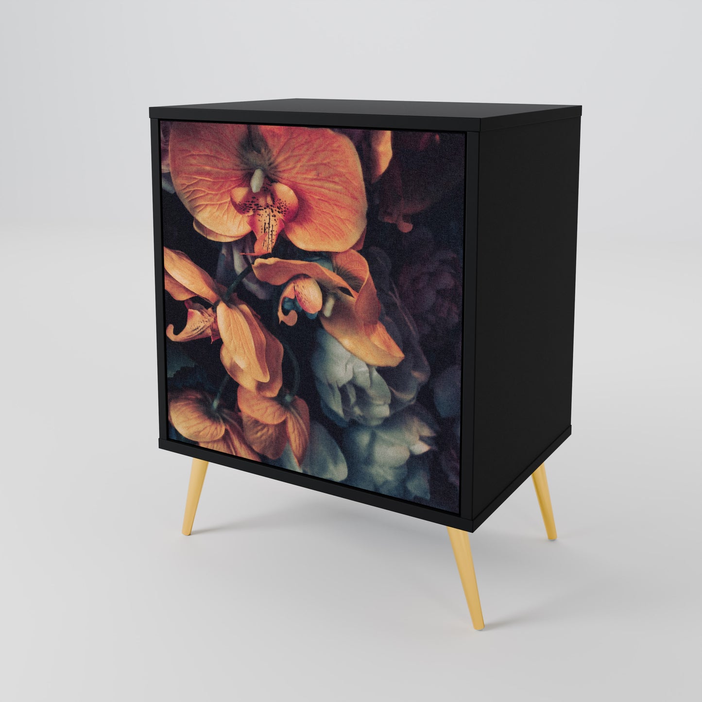 Credenza NEVERENDING BLOOM a 1 anta con finitura nera