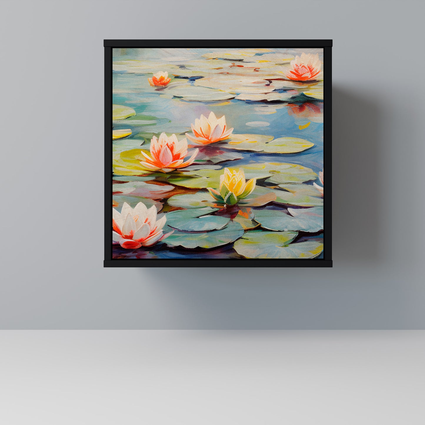 BLOOMING WATERS 1-Door Sideboard in Black Finish