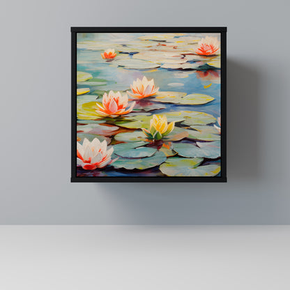 BLOOMING WATERS 1-Door Sideboard in Black Finish