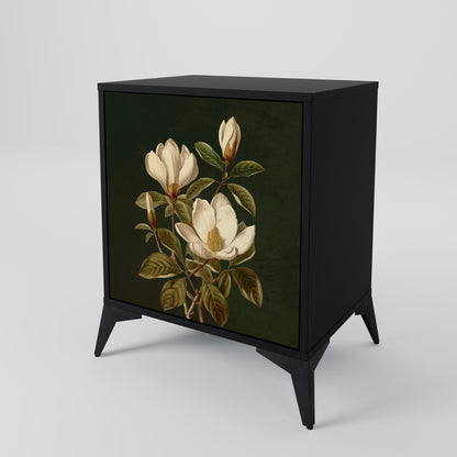 FLORAL NOIR 1-Door Sideboard in Black Finish