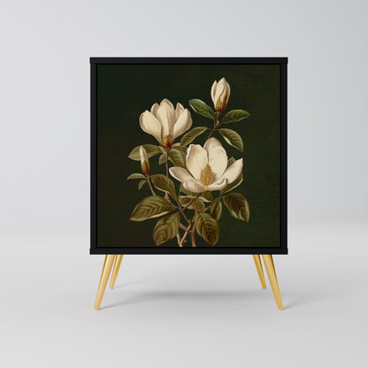 FLORAL NOIR 1-Door Sideboard in Black Finish