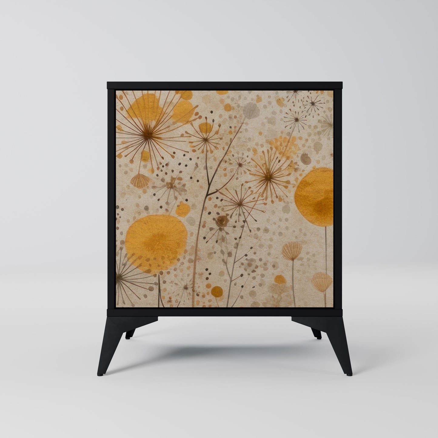 MORNING GLADE 1-Door Sideboard in Black Finish