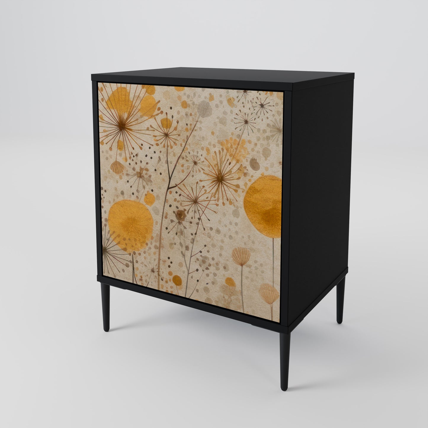 MORNING GLADE 1-Door Sideboard in Black Finish