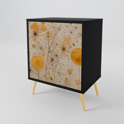 MORNING GLADE 1-Door Sideboard in Black Finish