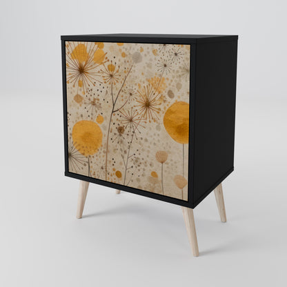 MORNING GLADE 1-Door Sideboard in Black Finish