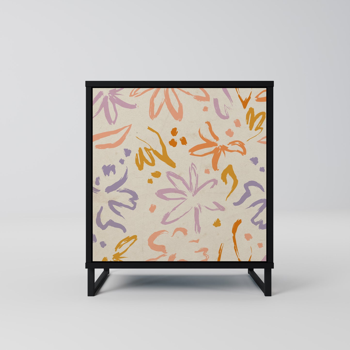 SPRING WHIMSY 1-Door Sideboard in Black Finish