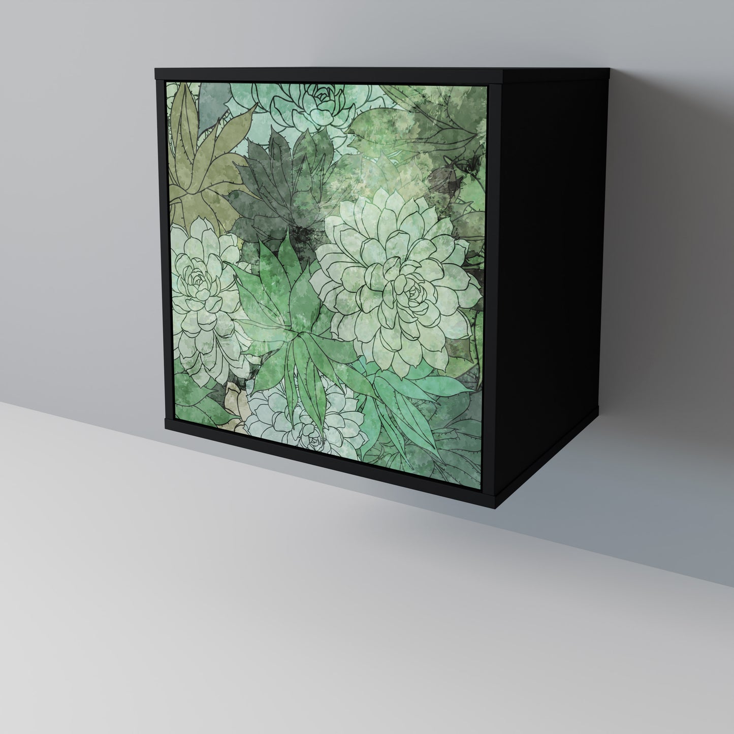 Credenza SUCCULENT CLUSTER a 1 anta con finitura nera