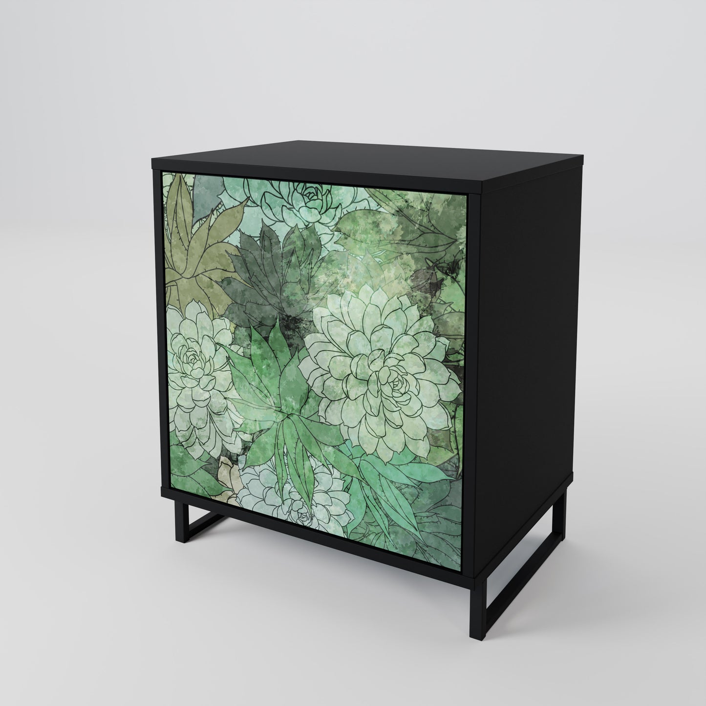 Credenza SUCCULENT CLUSTER a 1 anta con finitura nera