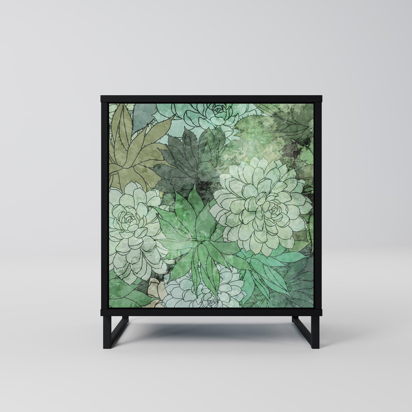 Credenza SUCCULENT CLUSTER a 1 anta con finitura nera